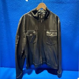 Vintage Roots Black Leather Jacket - Men’s Extra Large (XL)